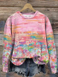 Women's Breast Cancer Awareness Print Long Sleeve Sweatshirt