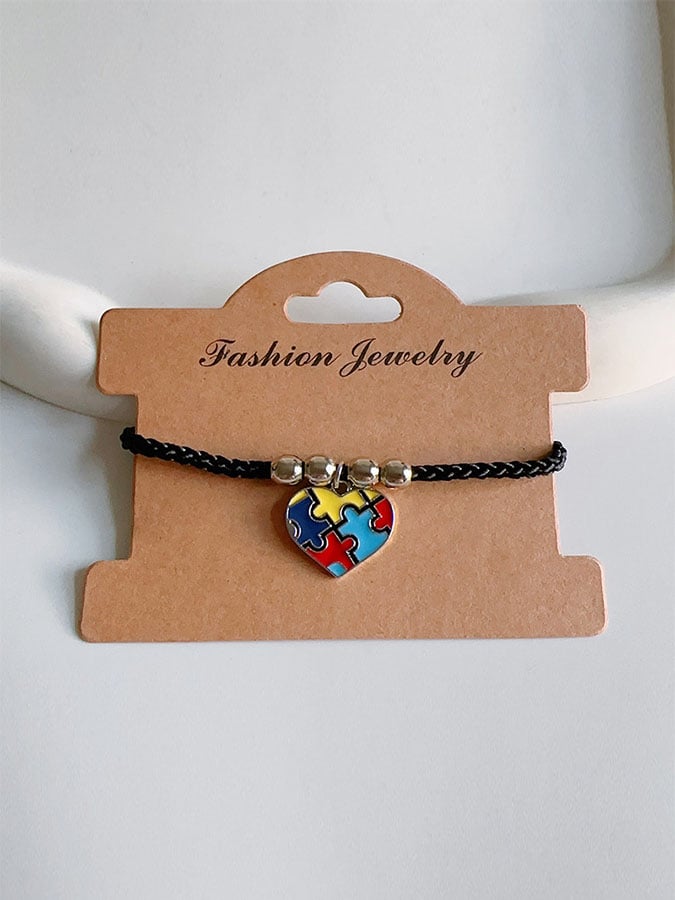 Contrast Color Irregular Puzzle Autism Bracelet