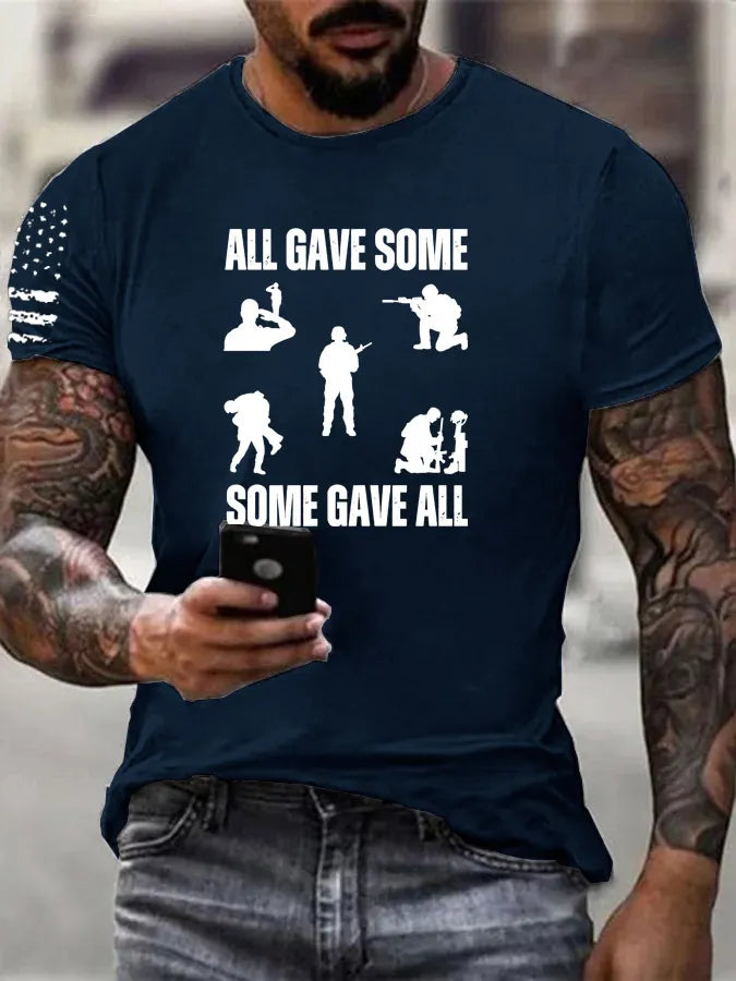 All Gave Some Some Gave All Pattern 100% Cotton T-Shirt