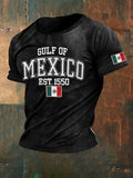 Men'S Retro Gulf Of Mexico Printed Casual Crew Neck T-Shirt
