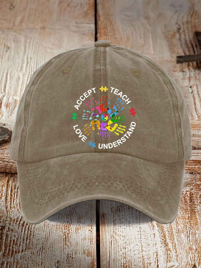 Women's Casual Autism Awareness Print Baseball Cap