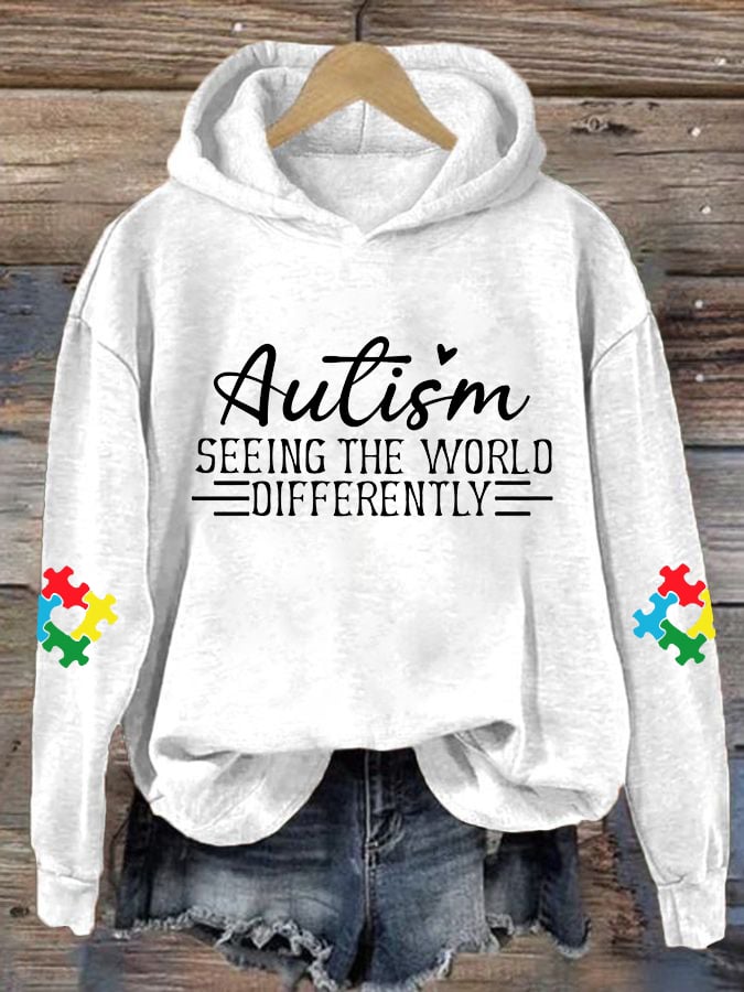 Women's Seeing The World Differently Print Hoodie