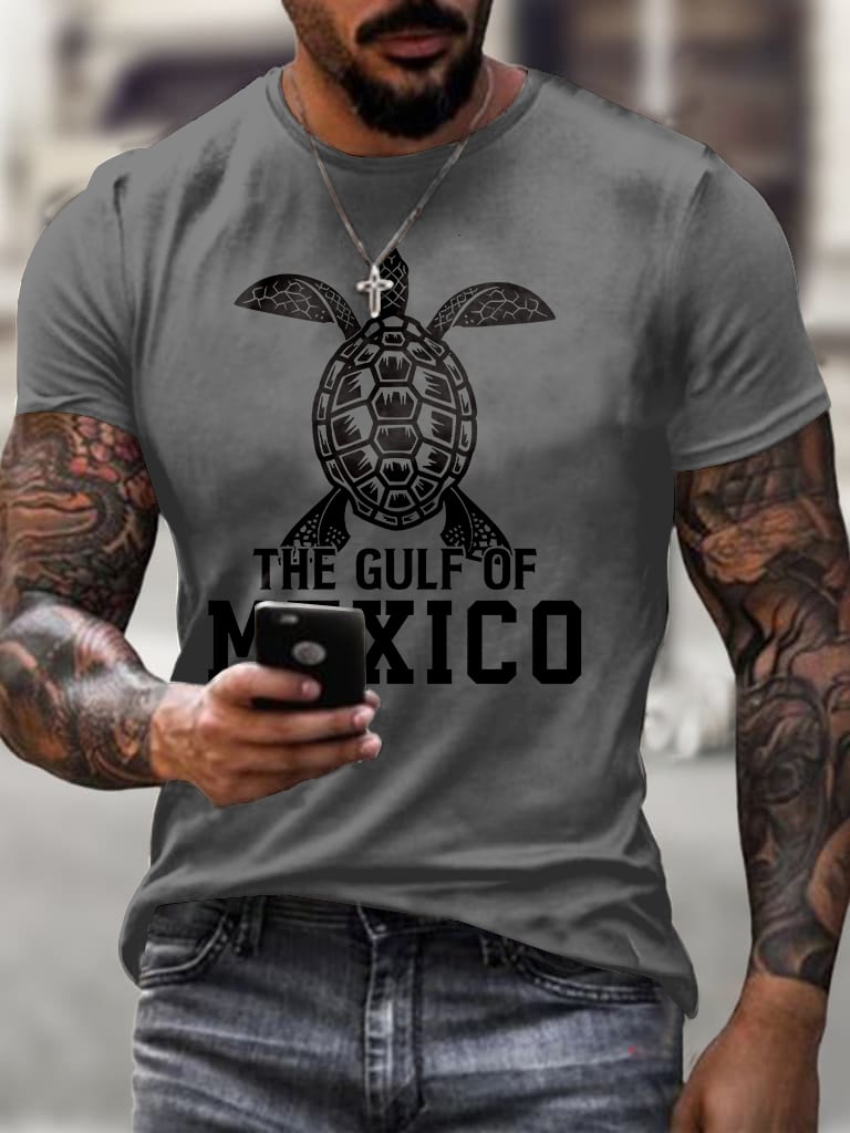 Men'S Retro Gulf Of Mexico Stay Salty And Resist Printed Casual Crew Neck T-Shirt
