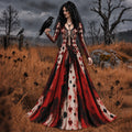 Women's Halloween Human Skeleton And Poker Vintage Art Comfy Maxi Dress