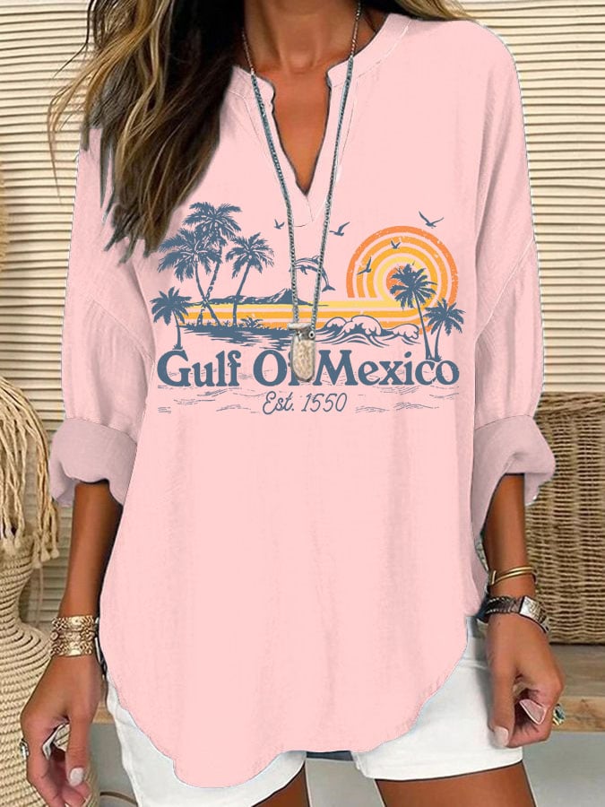 Women's Gulf Of Mexico Casual Printed Shirt