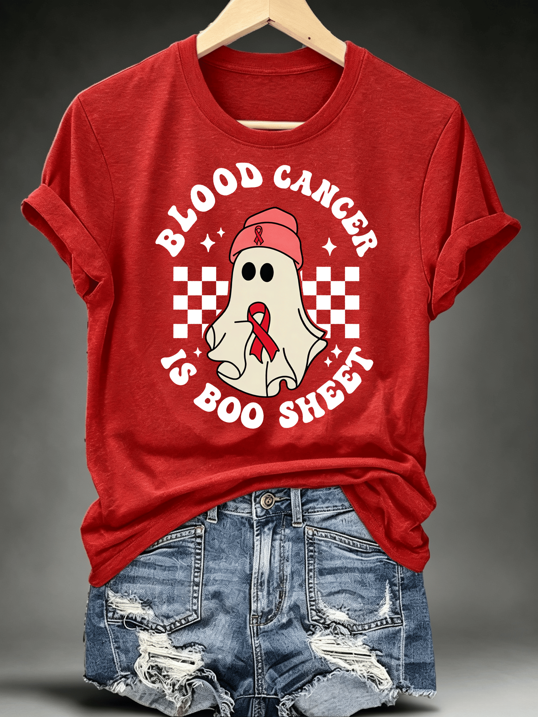 Women's BLOOD CANCER IS BOO SHEET Print T-Shirt