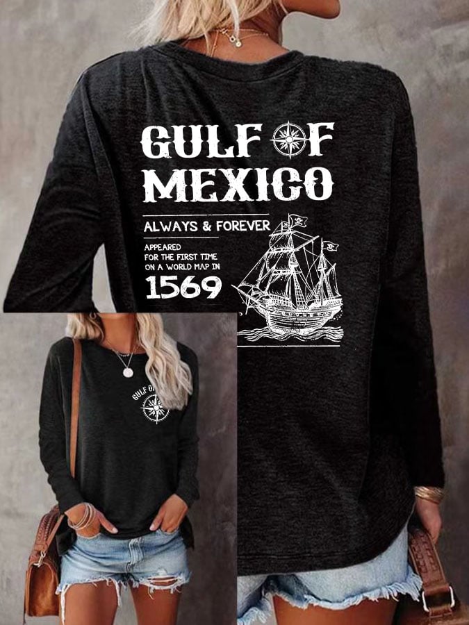 Women's Gulf Of Mexico Print Casual T-Shirt