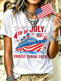 Women's 4th Of July Cruise Squad 2026 Print T-shirt