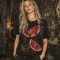 Women's Bloody Watermelon & Spider Graphic Casual T-shirt