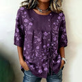 Women's Vintage Floral Print Short-sleeved Top