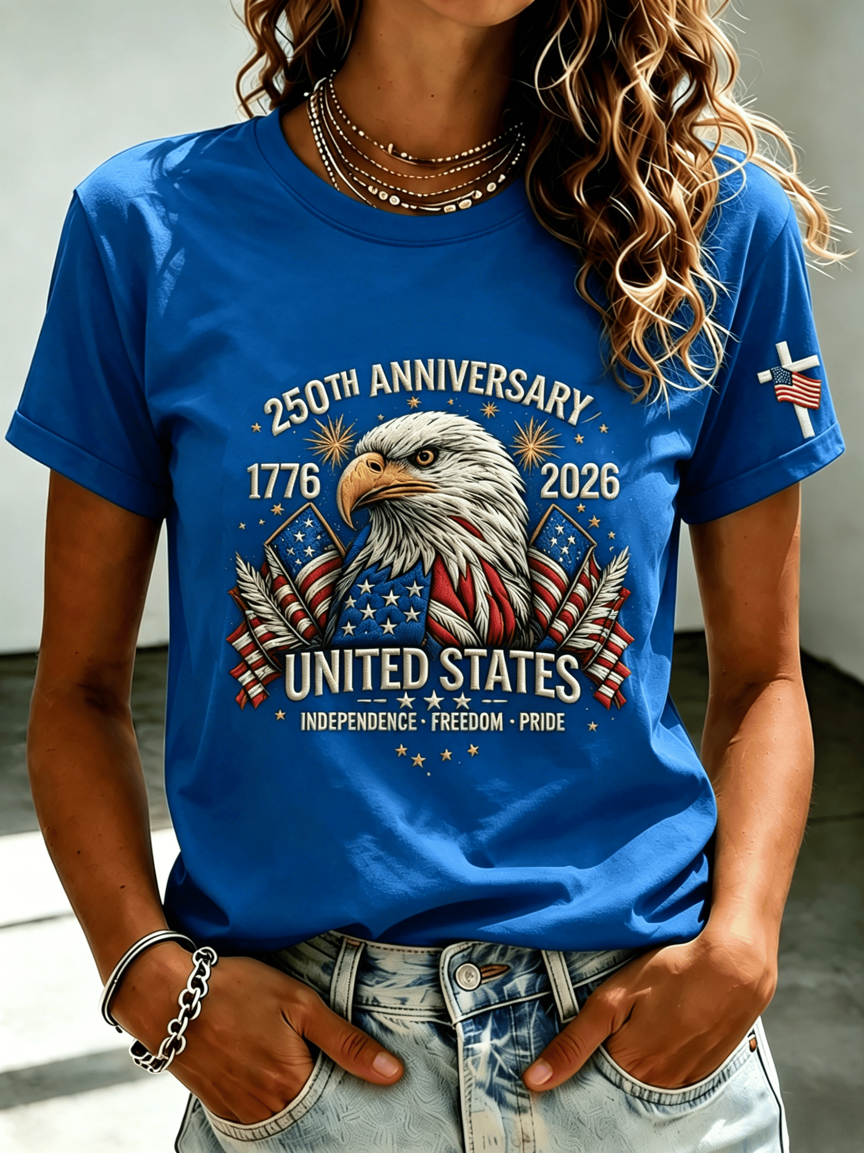 Women's USA 250th Anniversary Printed T-shirt