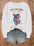 Women's Autism Print Sweatshirt