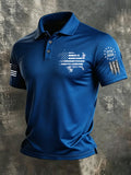Men's American 250th Anniversary Print Casual Polo Shirt
