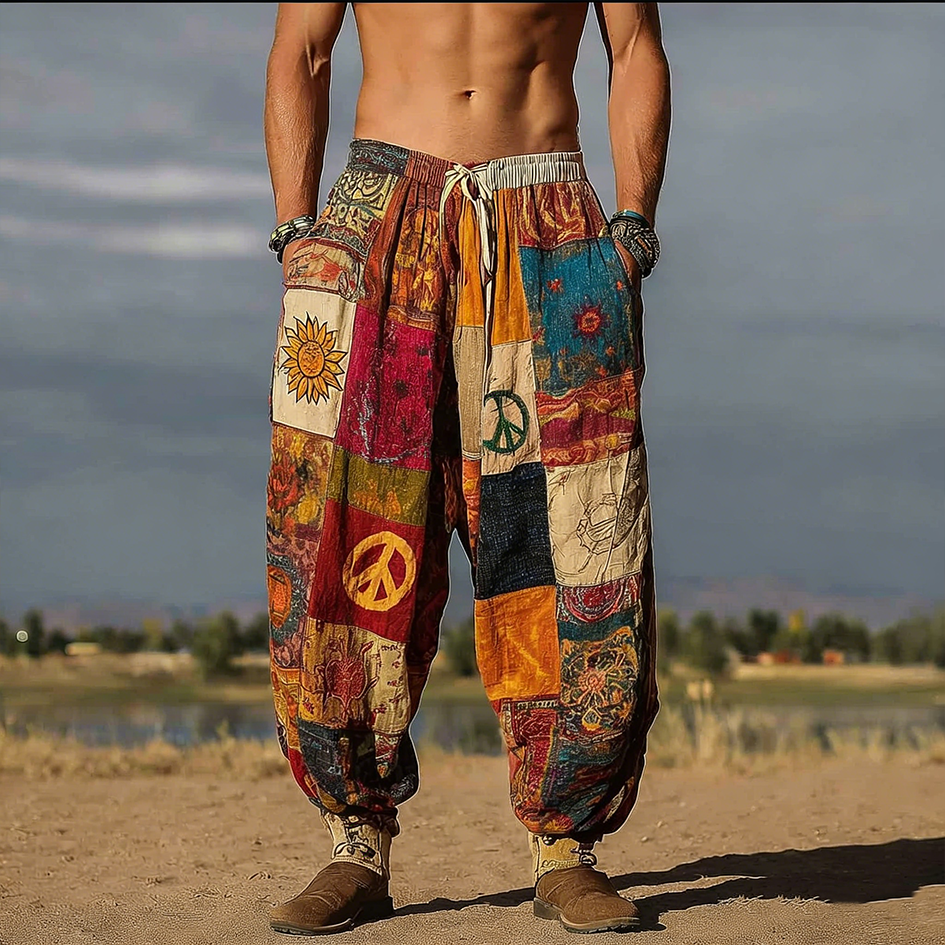Hippie Bohemian Style Retro Style Men's Casual Long Pants