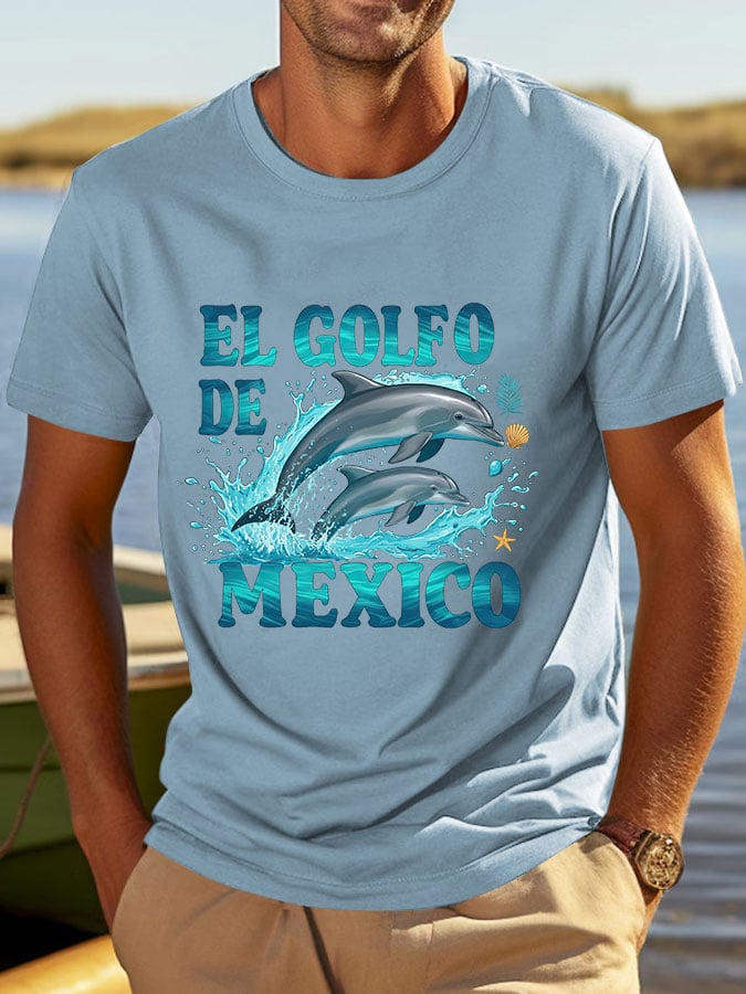 Men's "The Gulf of Mexico" Dolphin Print T-Shirt