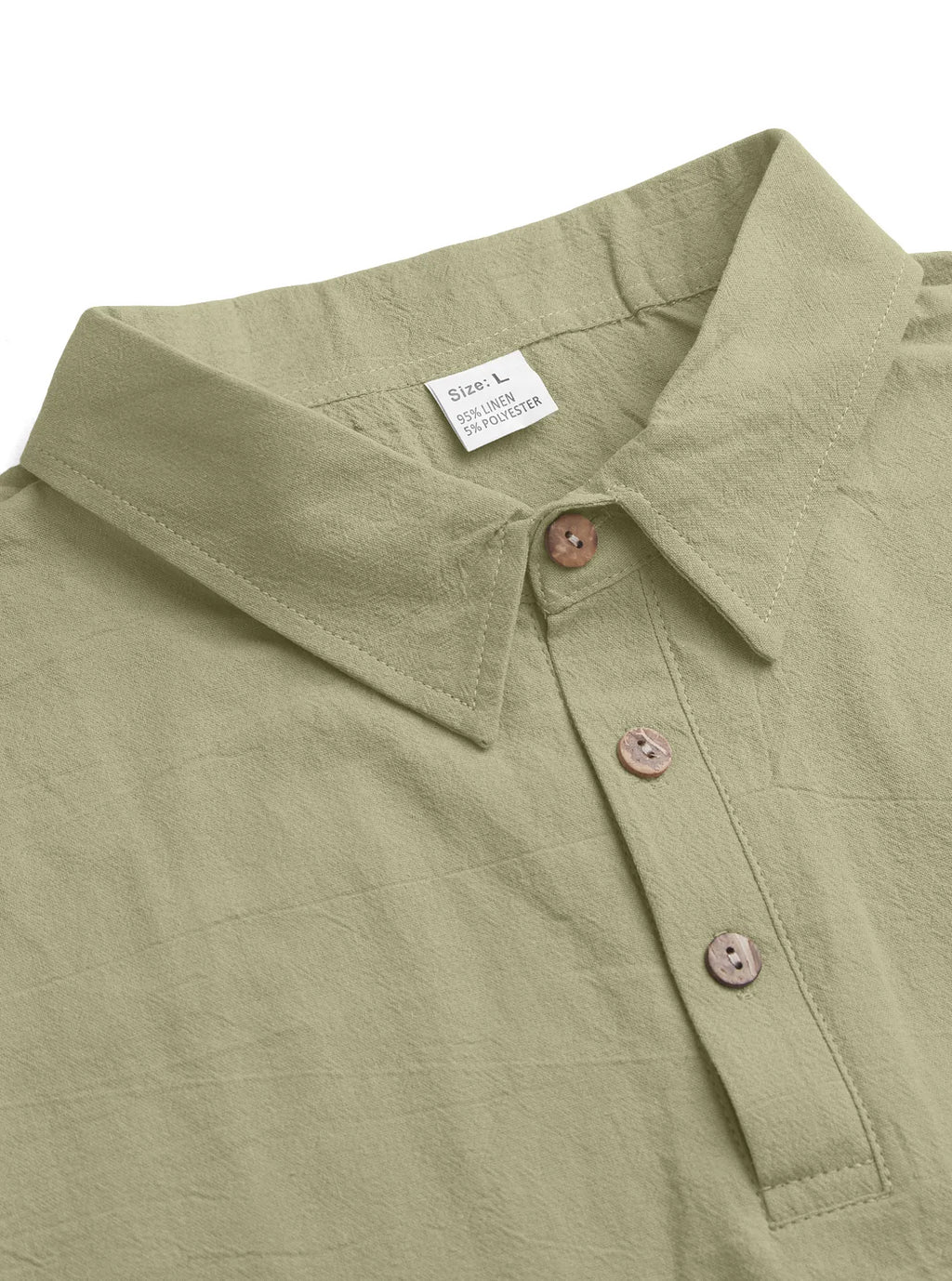 Men's Linen Short Sleeve Polo Shirt