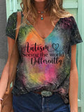 Women's Autism Seeing The World Differently Casual T-Shirt