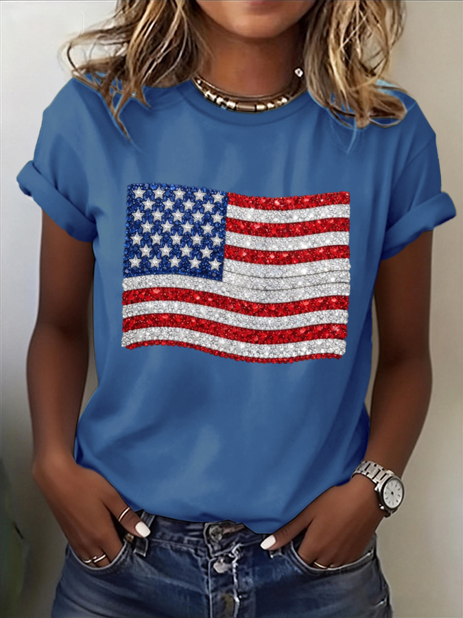 Women's American flag Printed T-Shirt