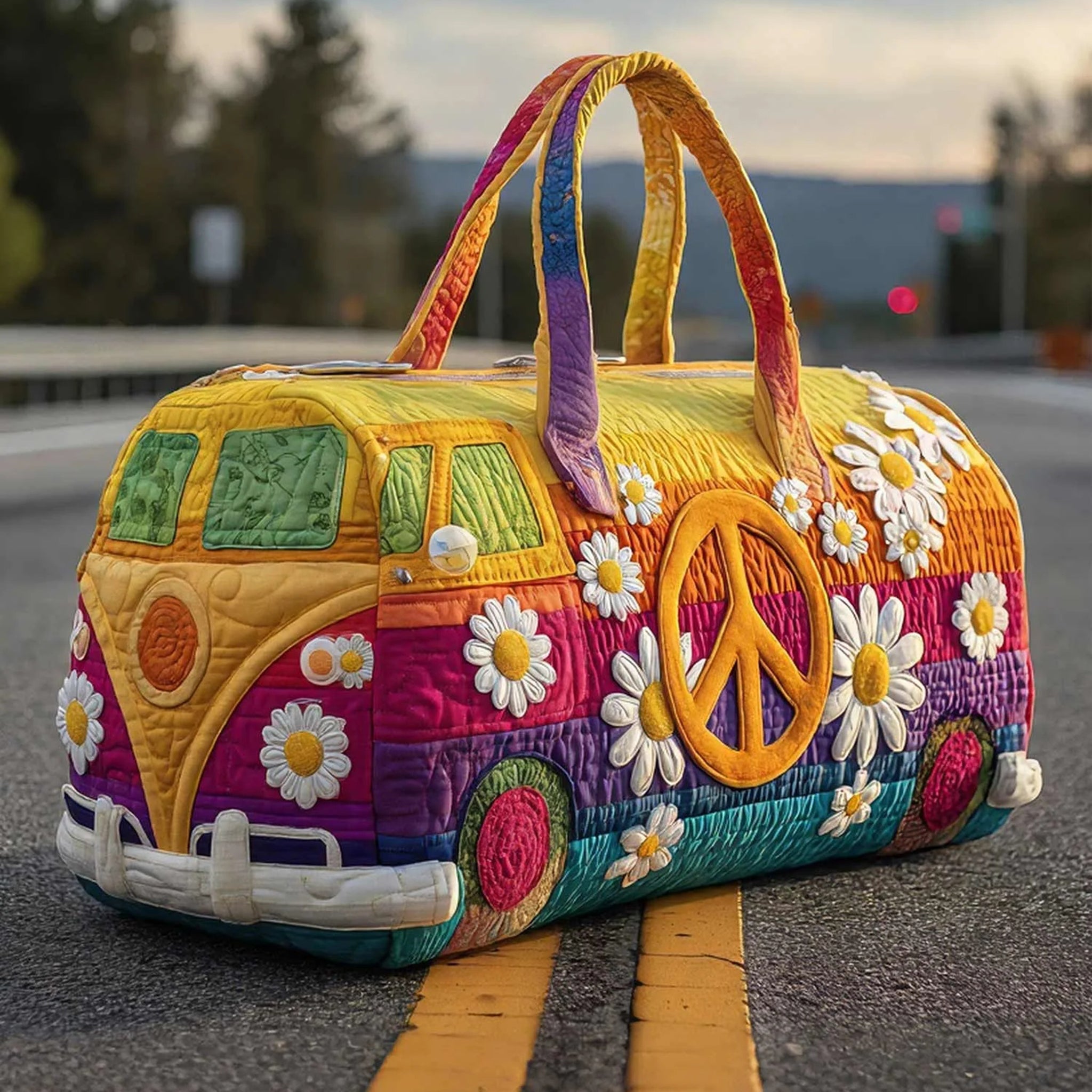 Hippie Journey Quilted Duffle Bag