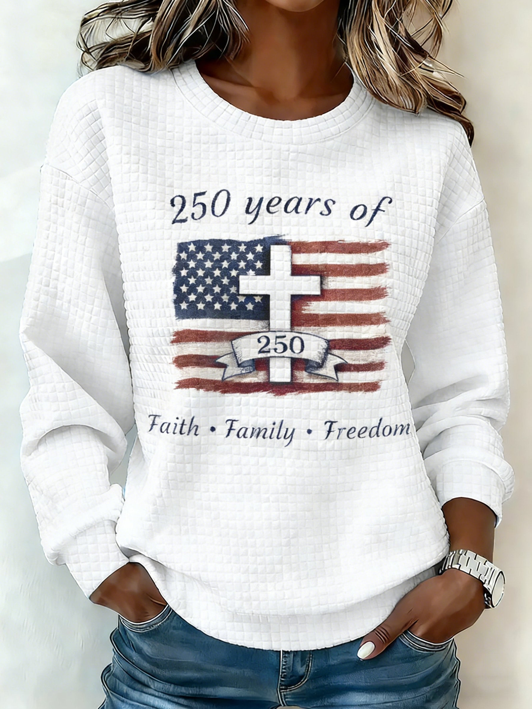 Women's USA 250th Anniversary Print Sweatshirt