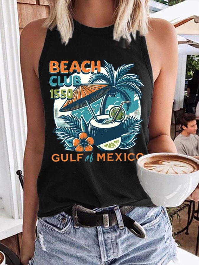 Women's Gulf Of Mexico Print Transfer Casual Vest
