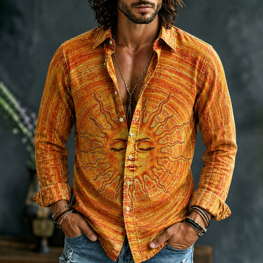 Men's Psychedelic Tie Dye Graphic Print Long Sleeve Shirt