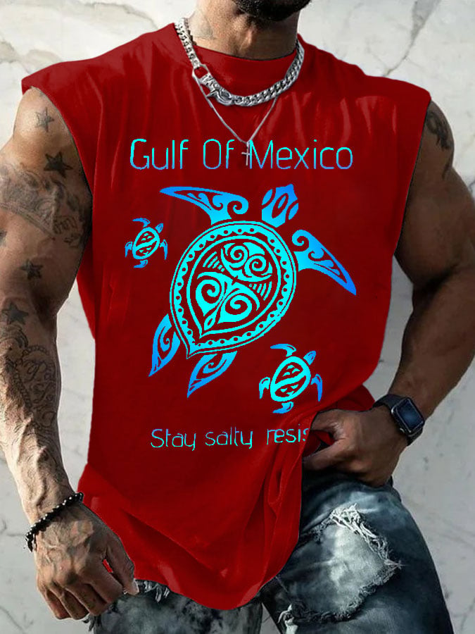 Men's Gulf Of Mexico Print Casual Vest