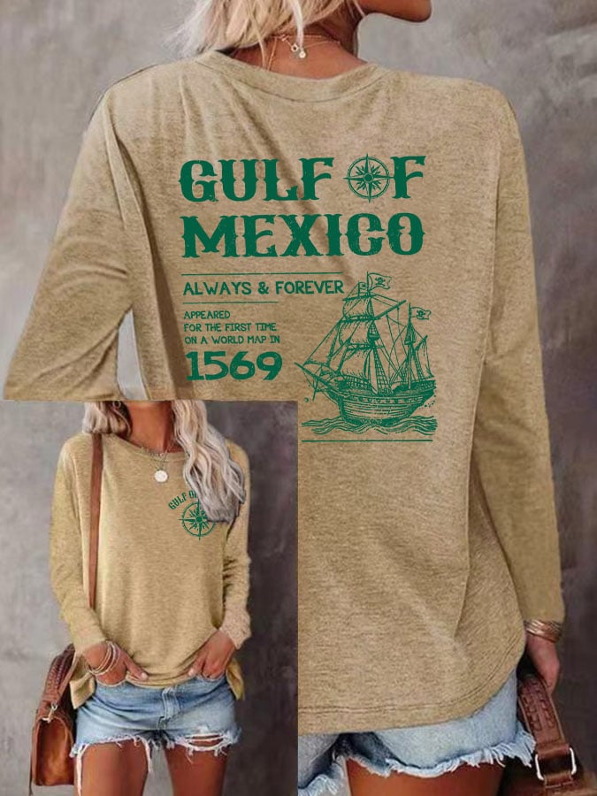 Women's Gulf Of Mexico Print Casual T-Shirt