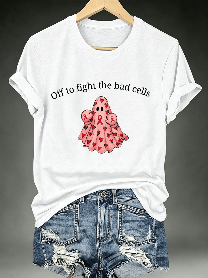 Women's Off to fight the bad cells Print T-Shirt