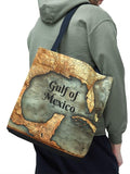 Gulf Of Mexico Map Printed Shoulder Bag Handbag