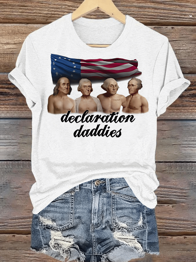 Women's  declaration Round-neck Printed T-Shirt