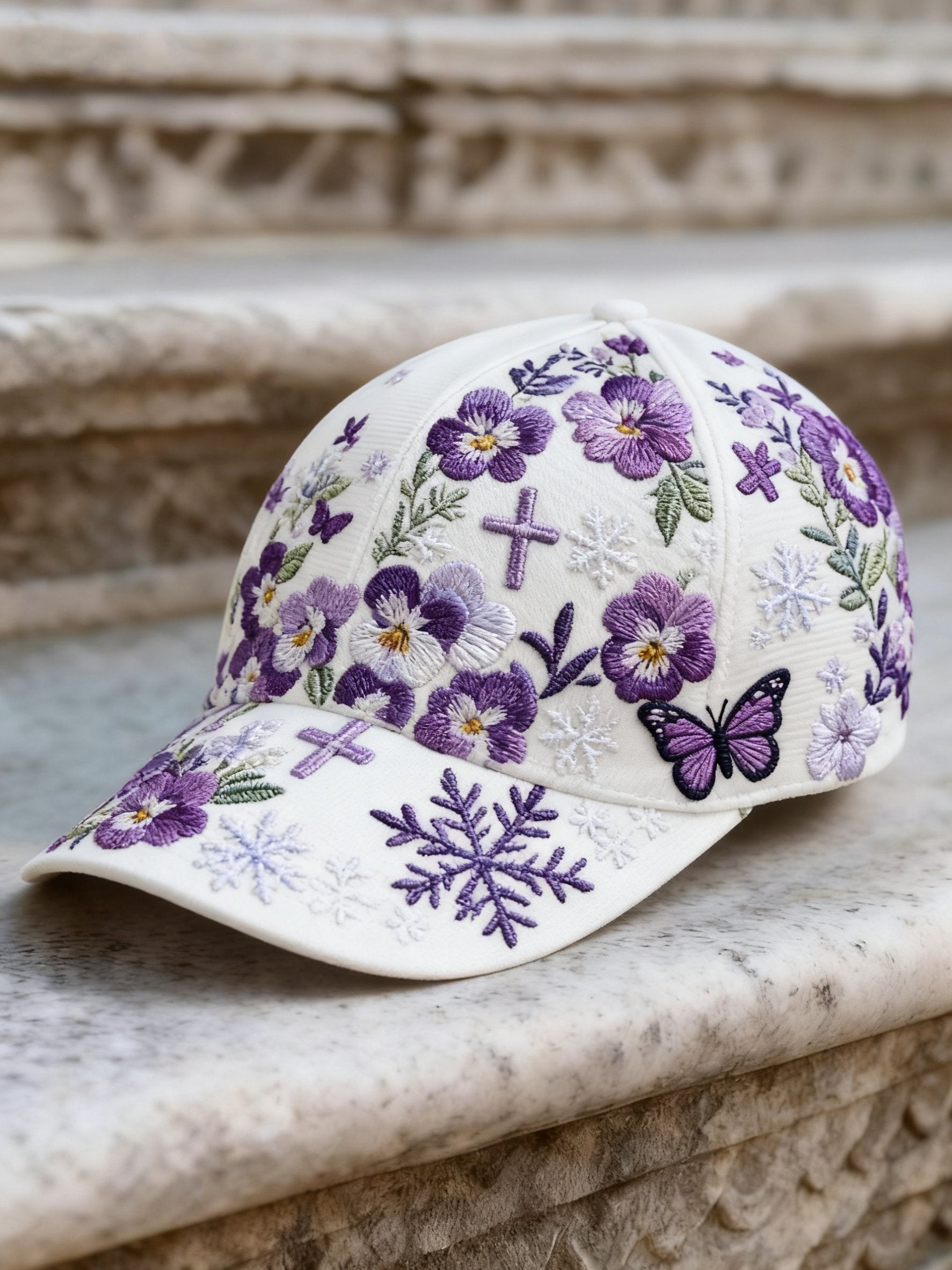 Women's Retro Bohemian Faith  Flower and Gnome Print Casual Hat