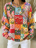 Women's Casual Commemorative Printed Long-Sleeved Top
