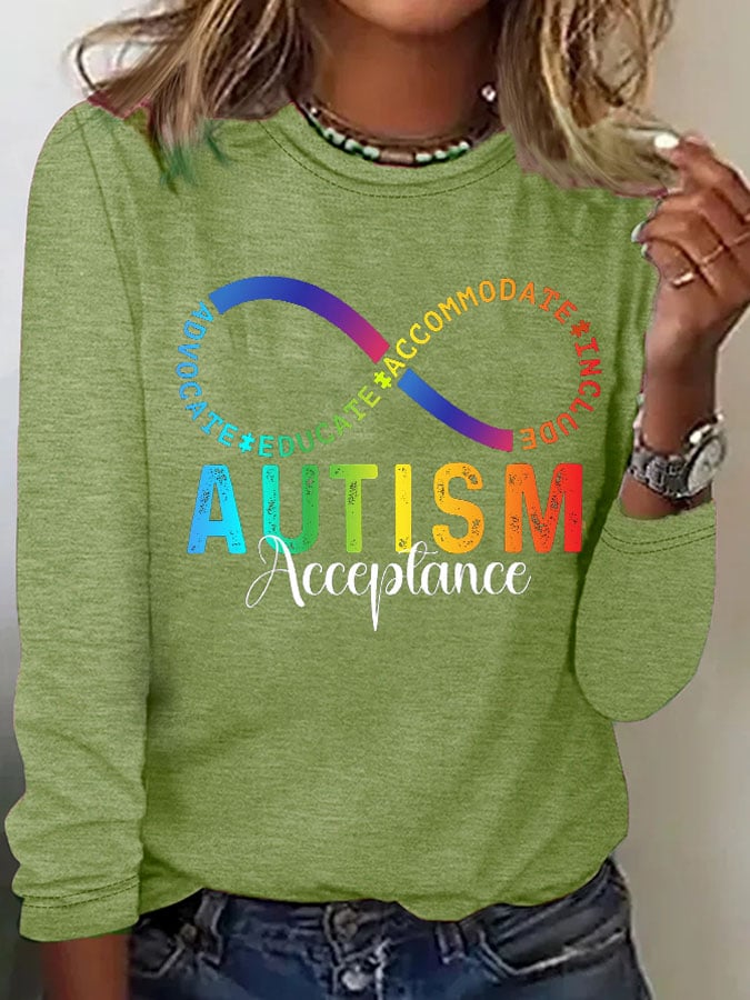 Women's Autism Print Long Sleeve T-Shirt
