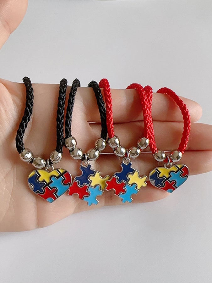 Contrast Color Irregular Puzzle Autism Bracelet