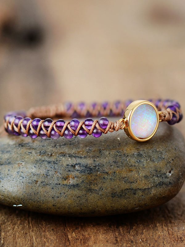 Braided Agate Purple Bracelet