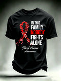 Men's IN THIS FAMILY NOBODY FIGHTS ALONE Print T-Shirt