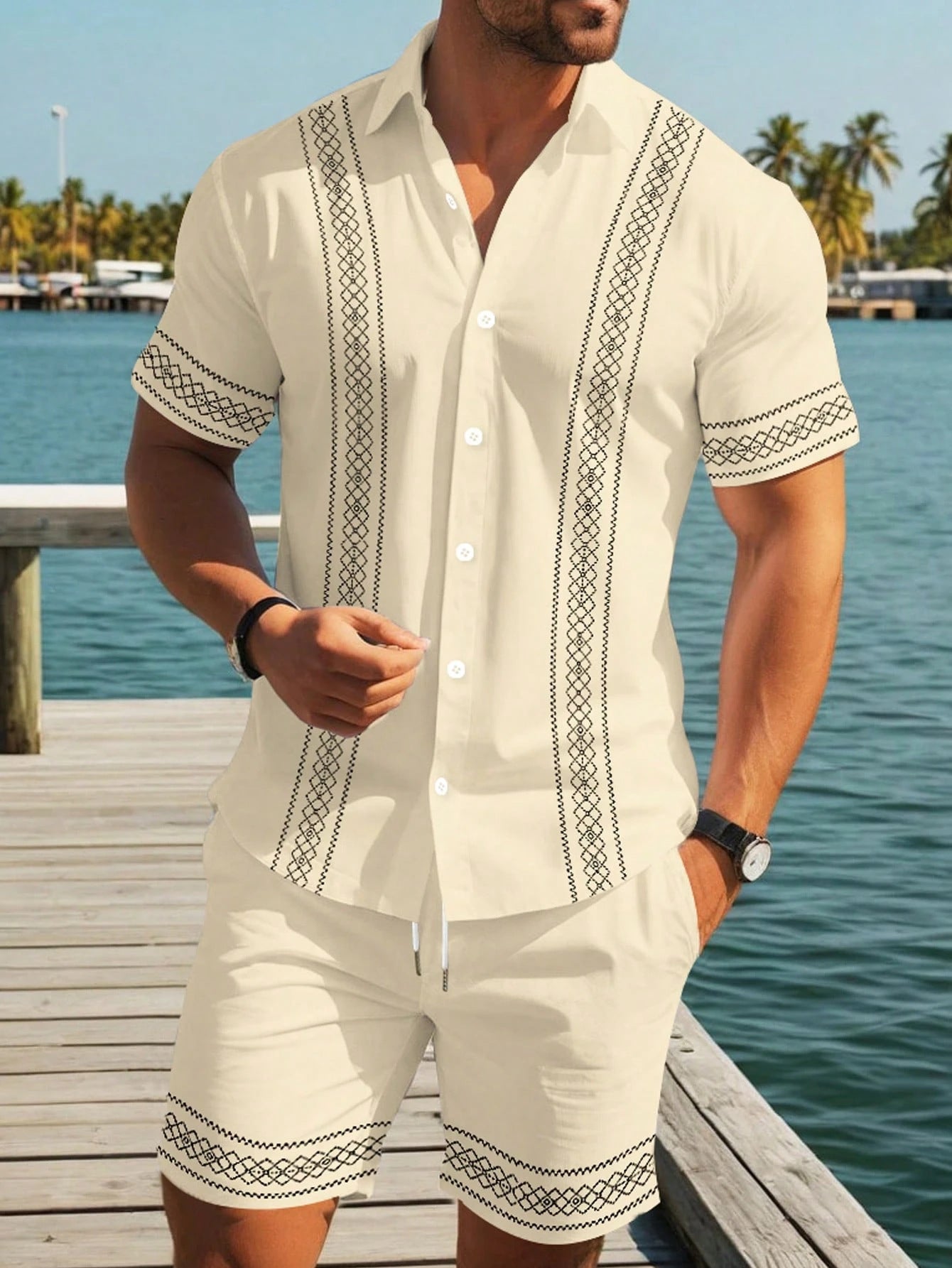Men‘s Summer Holiday Hawaiian Shirt Set