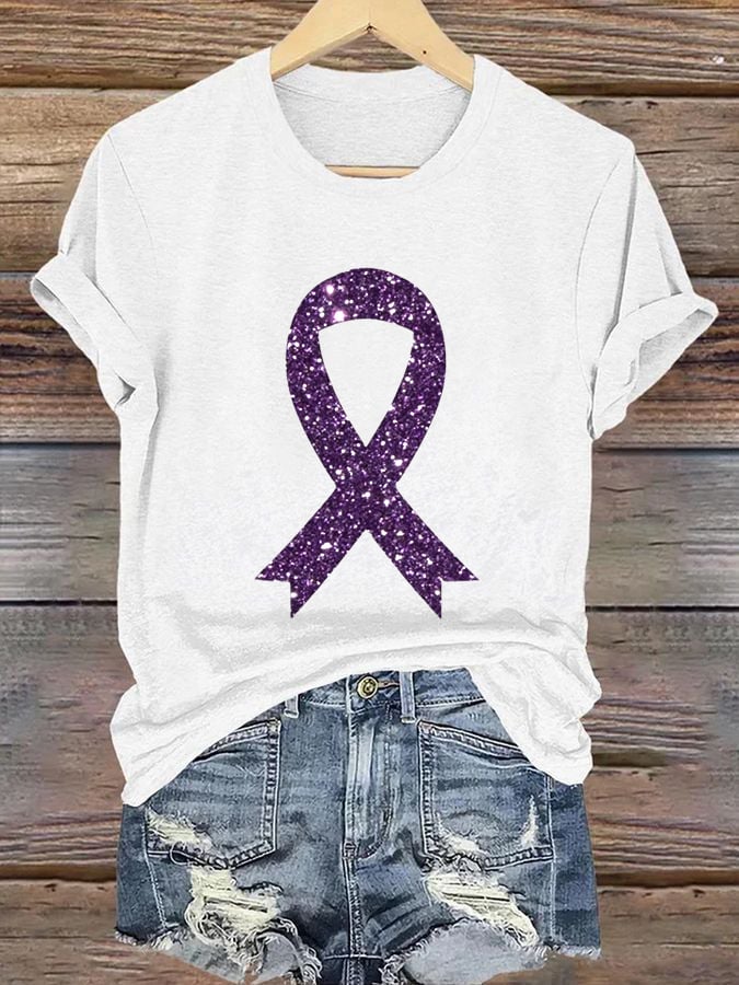 Women's Alzheimer's Awareness Print Crew Neck T-Shirt