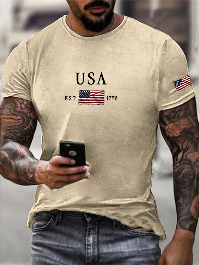 Men's Independence Day Printed Casual T-Shirt