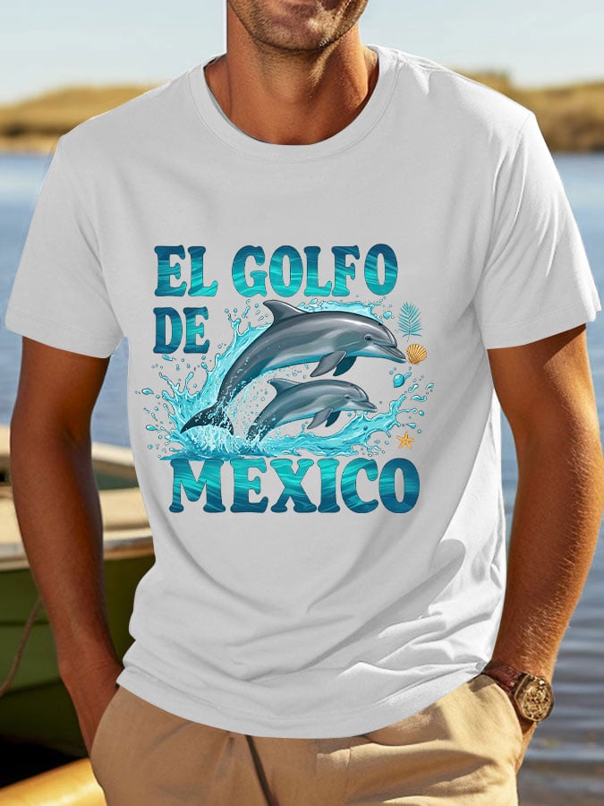 Men's "The Gulf of Mexico" Dolphin Print T-Shirt