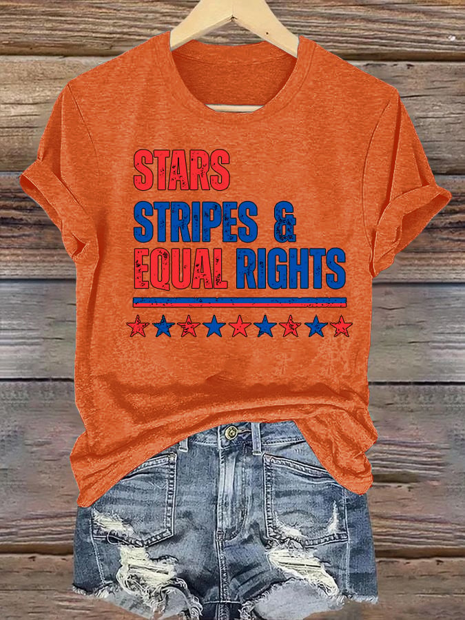 Women's  The Stars and Stripes Print T-Shirt