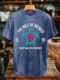 Men's Gulf Of Mexico Printed Round Neck T-Shirt