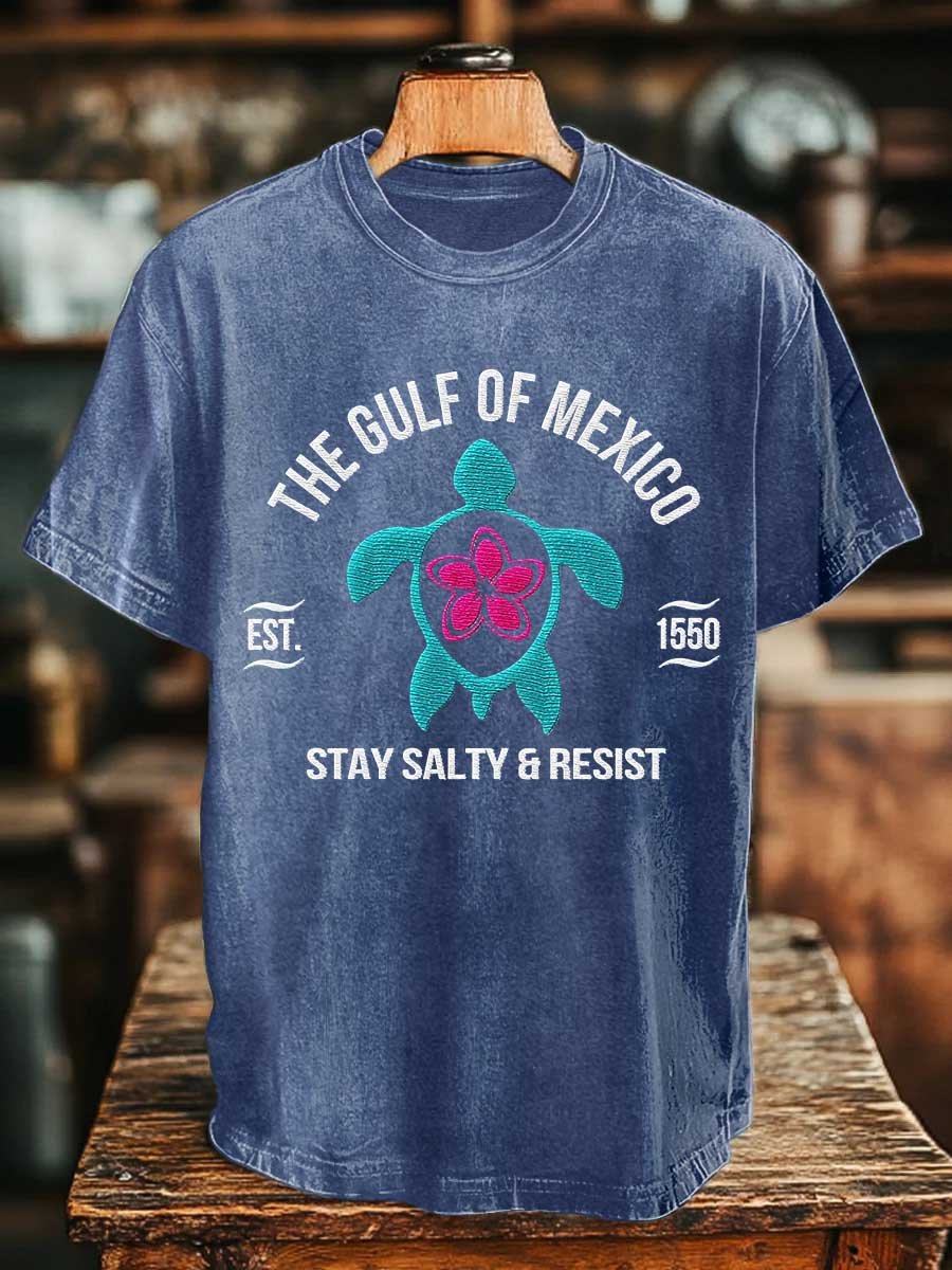 Men's Gulf Of Mexico Printed Round Neck T-Shirt