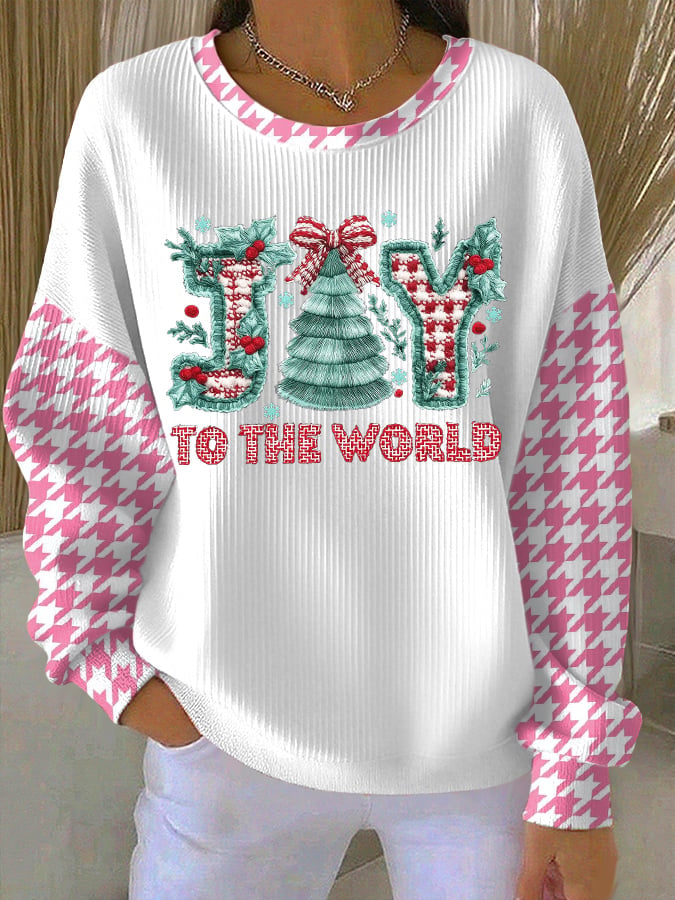 Women's Casual Print Long Sleeve Knit Top