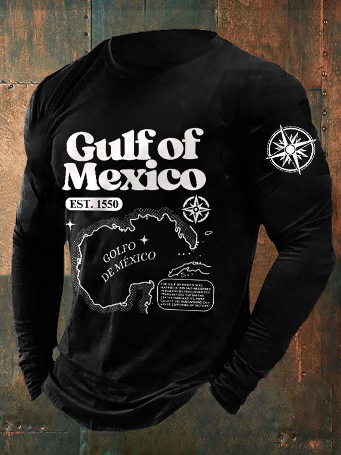 Men's Gulf Of Mexico Print Long Sleeve Top