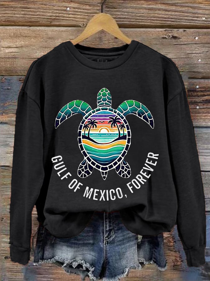 Women's Gulf Of Mexico, Forever Sea Turtle Sweatshirt