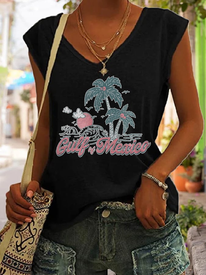 Women's Gulf Of Mexico Print Tank Top