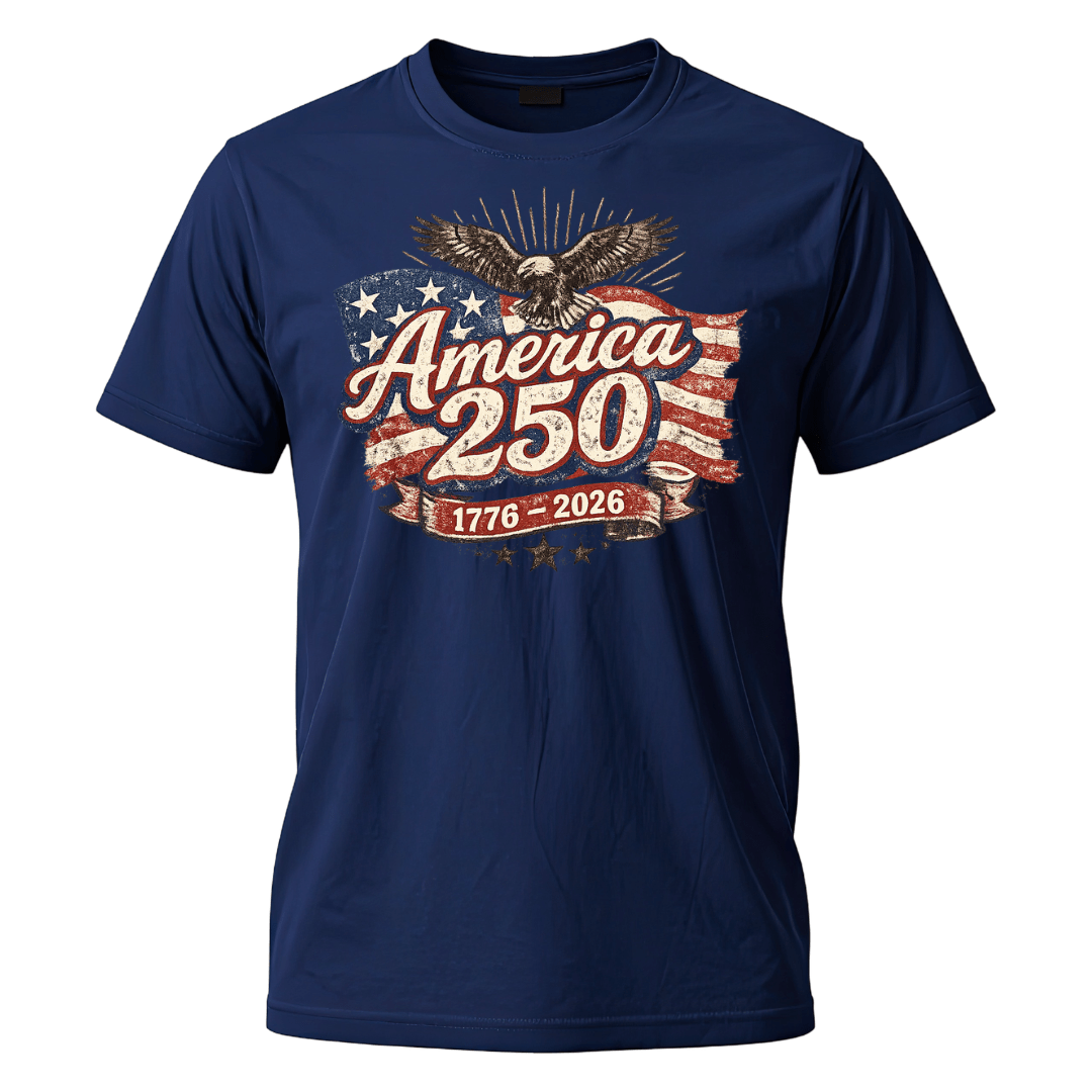 250 Years of American Freedom Vintage Eagle Graphic Rocks T-shirt (1776–2026)