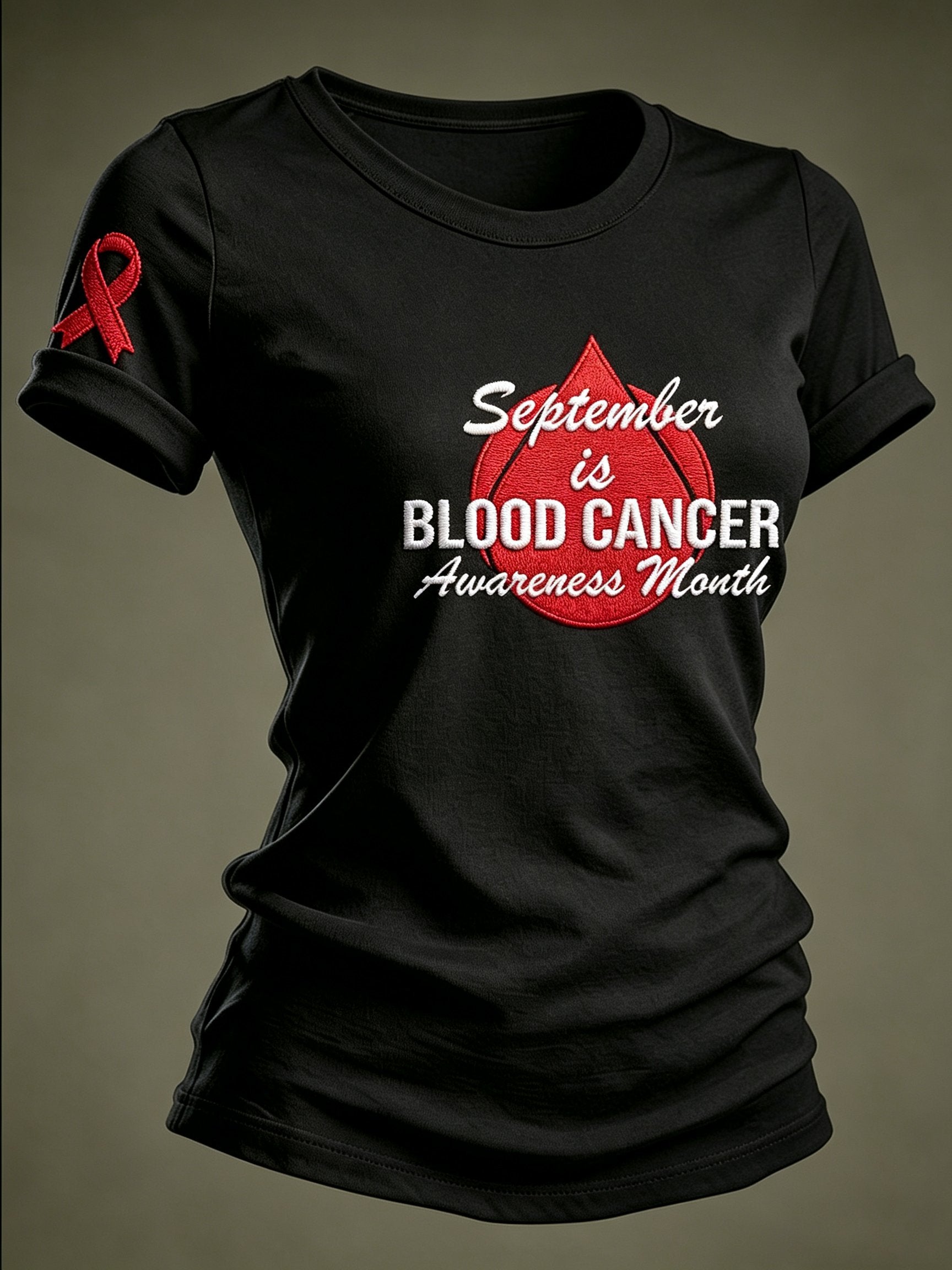 Women's Blood Cancer Awareness Print T-Shirt